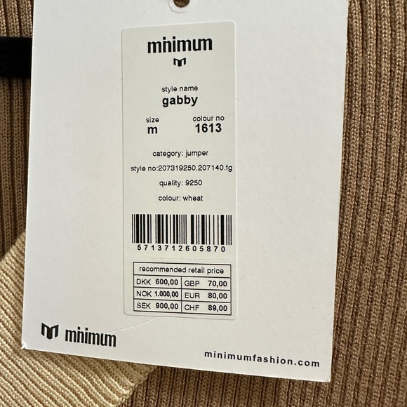 Minimum Ribbed Sweater in Tan and Cream - Picture 14 of 14